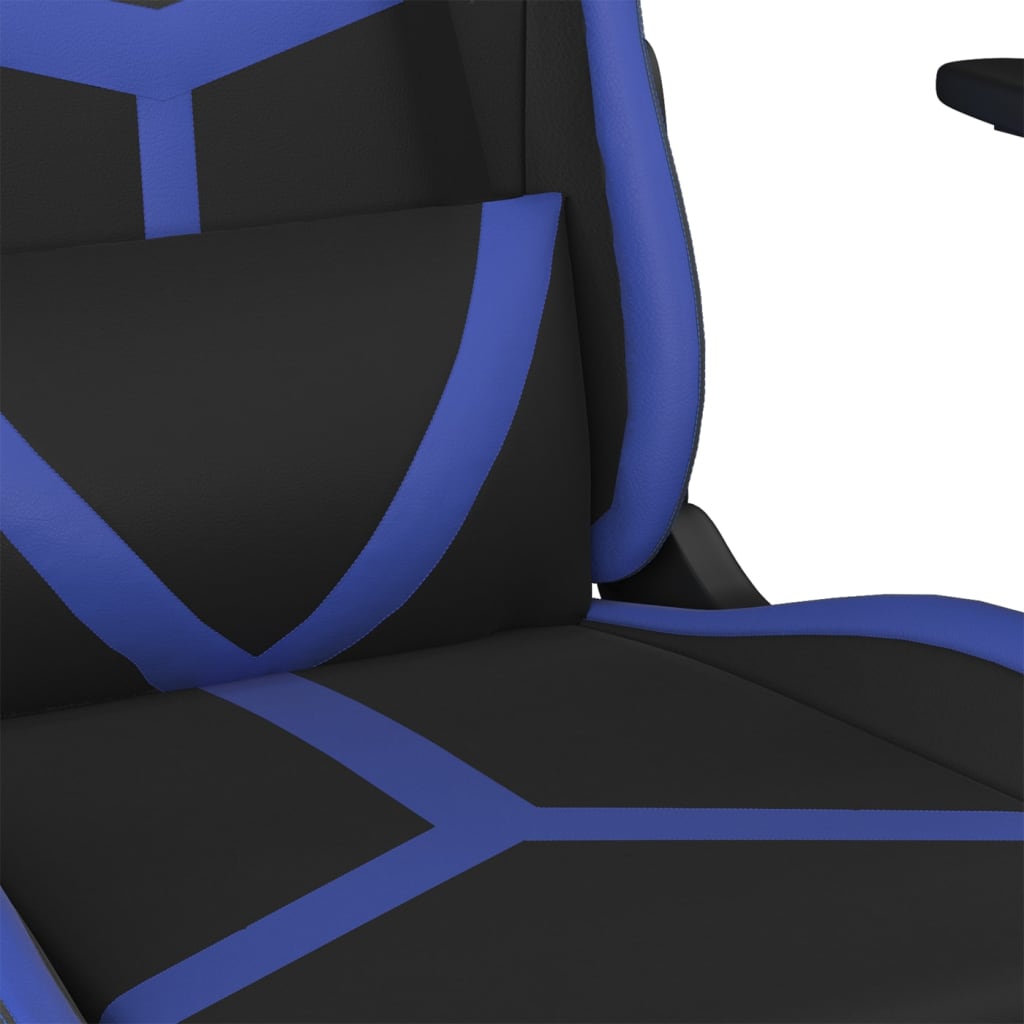 Herní židle černá a modrá umělá kůže
