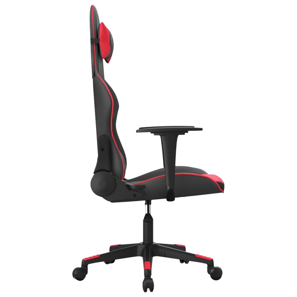 Herní židle černá a červená umělá kůže