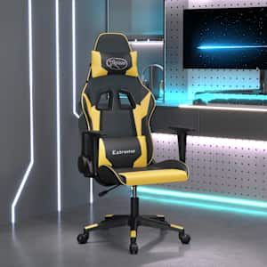 Gaming stol črno in zlato umetno usnje