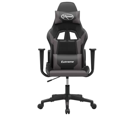 vidaXL Gaming-Stuhl Schwarz und Grau Kunstleder