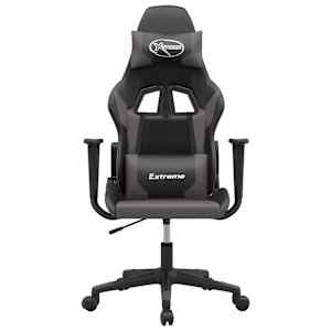 vidaXL Gaming-Stuhl Schwarz und Grau Kunstleder