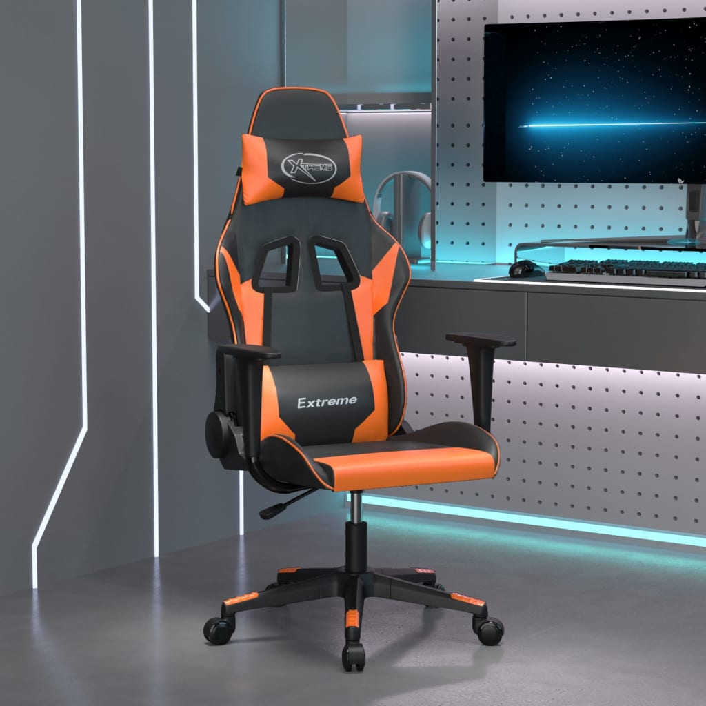 vidaXL Gaming-Stuhl Schwarz und Orange Kunstleder