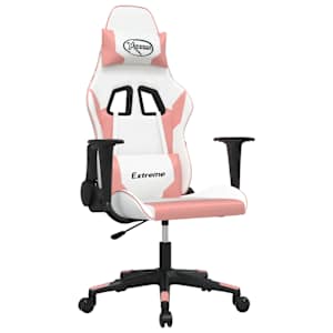 vidaXL m&auml;nguritool, valge ja roosa, kunstnahk