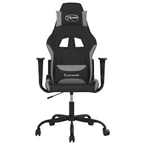 vidaXL Cadeira de gaming tecido preto e cinzento claro