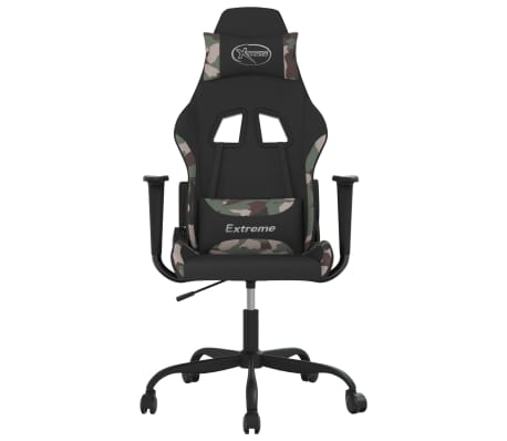 vidaXL Silla gaming tela negro y camuflaje