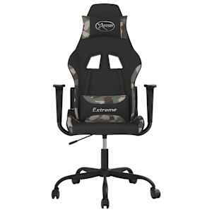 vidaXL Silla gaming tela negro y camuflaje