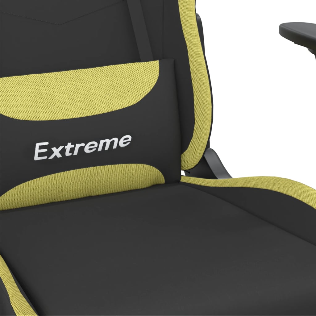 Gaming Chair With Footrest Black And Light Green Fabric VidaXL 18 width=274