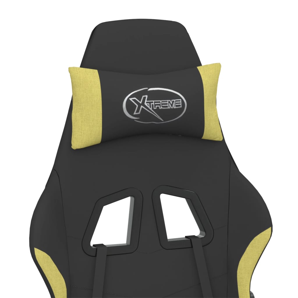 Gaming Chair With Footrest Black And Light Green Fabric VidaXL 19 width=274