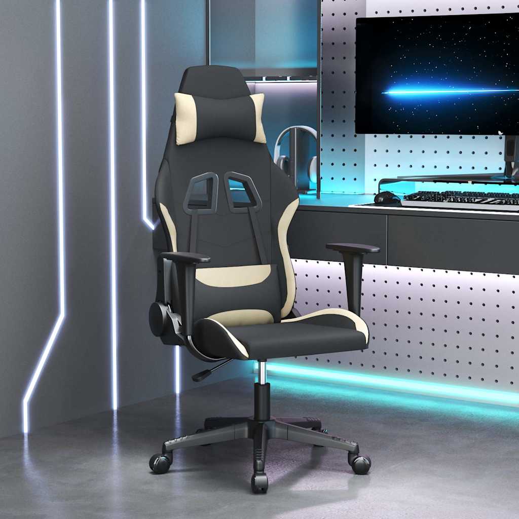 vidaXL Gamingstol svart och gr&auml;ddvit tyg