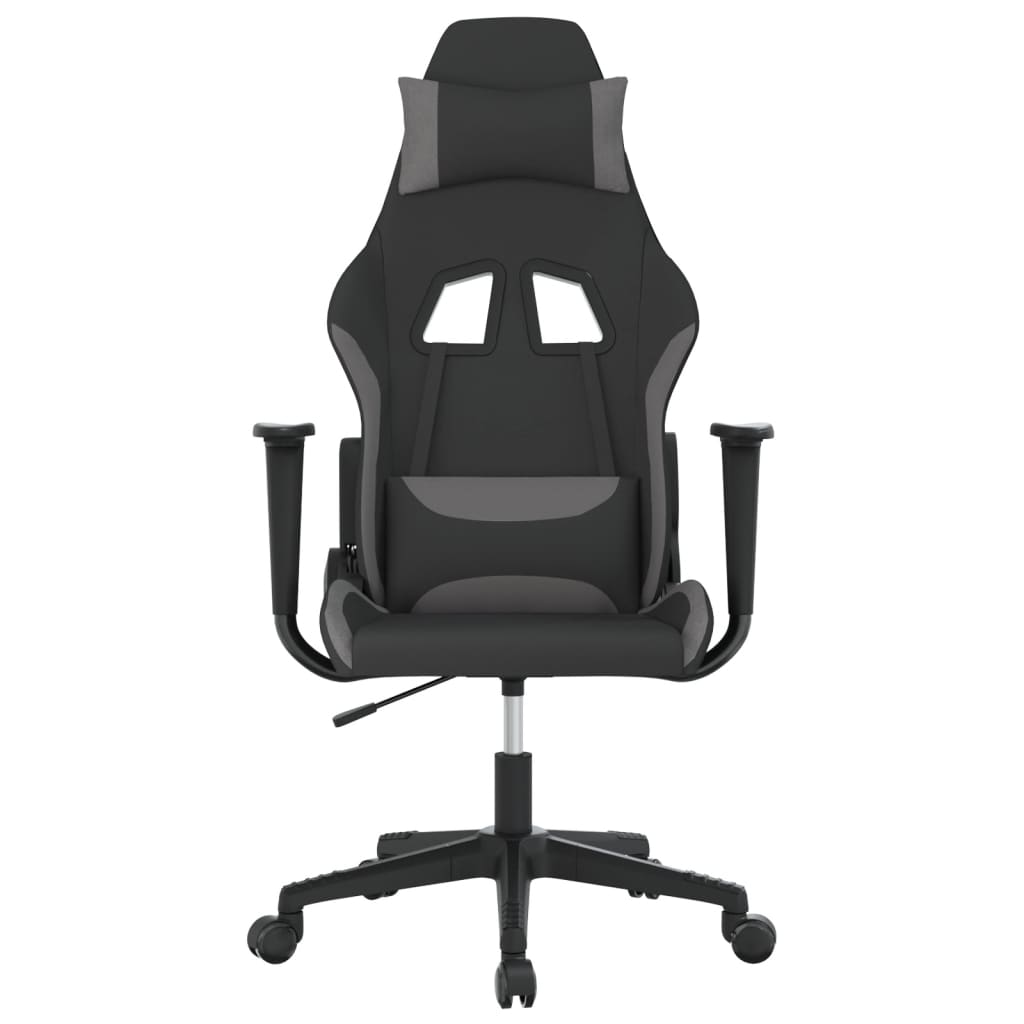 vidaXL Silla gaming tela gris claro y negro