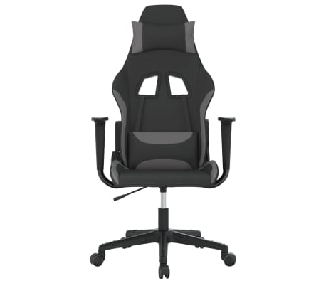 vidaXL Silla gaming tela gris claro y negro