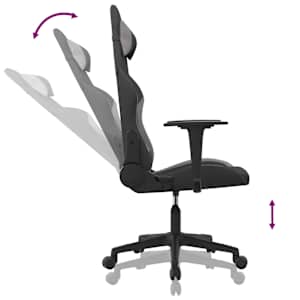 Herní židle černá a světle šedá textil - obrázek 6