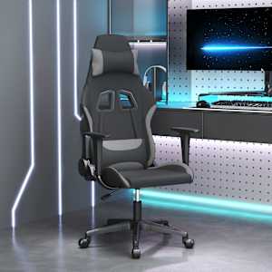 Gaming stol črno in svetlo sivo blago