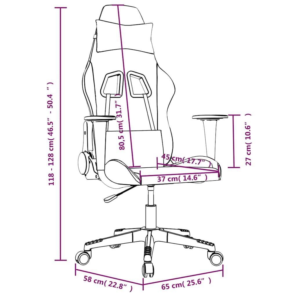 Herní židle černá a žlutá textil - obrázek 14