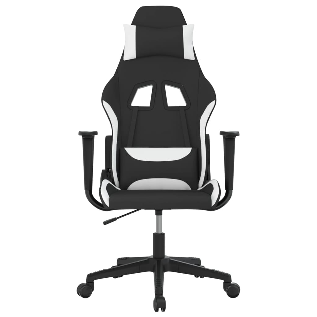 Gaming-Stuhl Schwarz und Weiß Stoff | Stepinfit