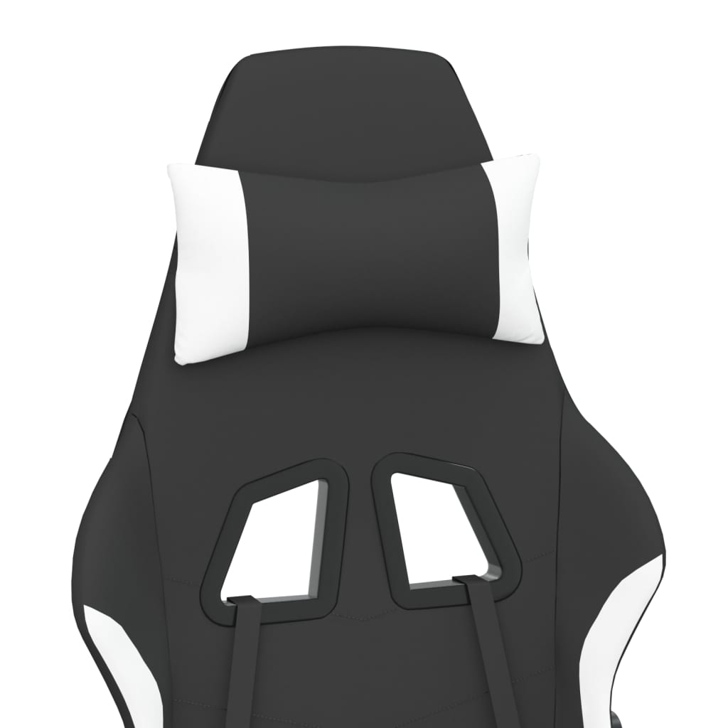 Gaming-Stuhl Schwarz und Weiß Stoff | Stepinfit