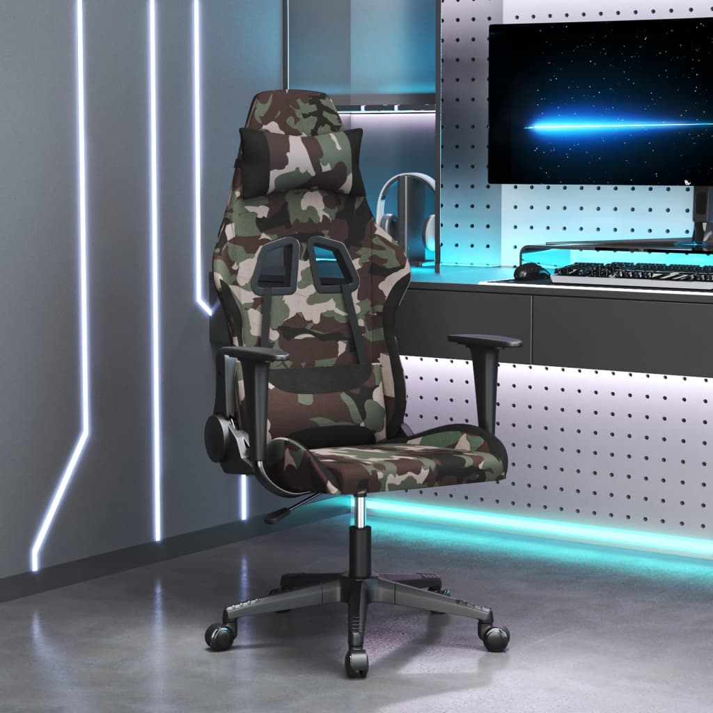 Gaming-Stuhl Tarnfarben und Schwarz Stoff | Stepinfit