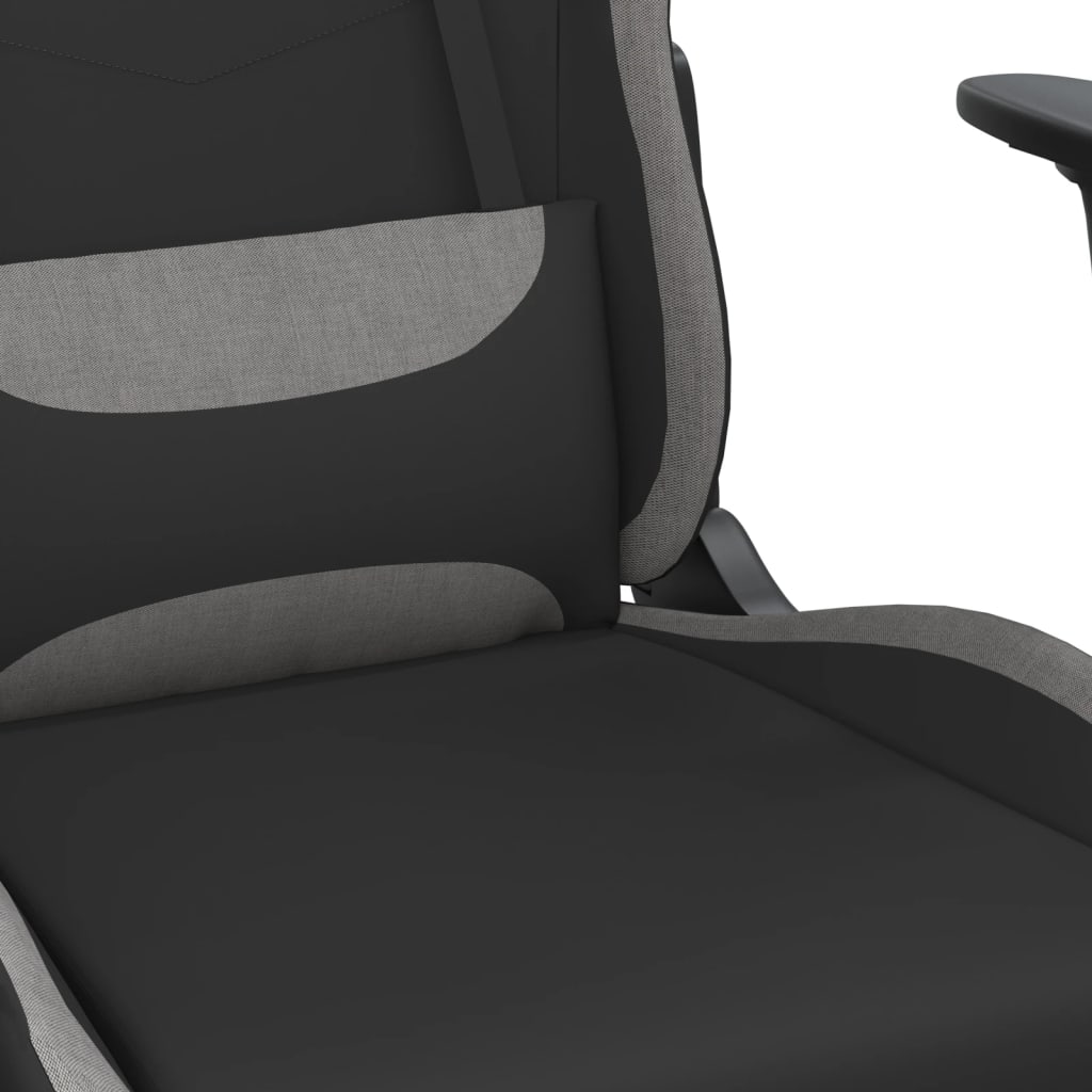 Gaming-Stuhl mit Fußstütze Schwarz und Hellgrau Stoff | Stepinfit