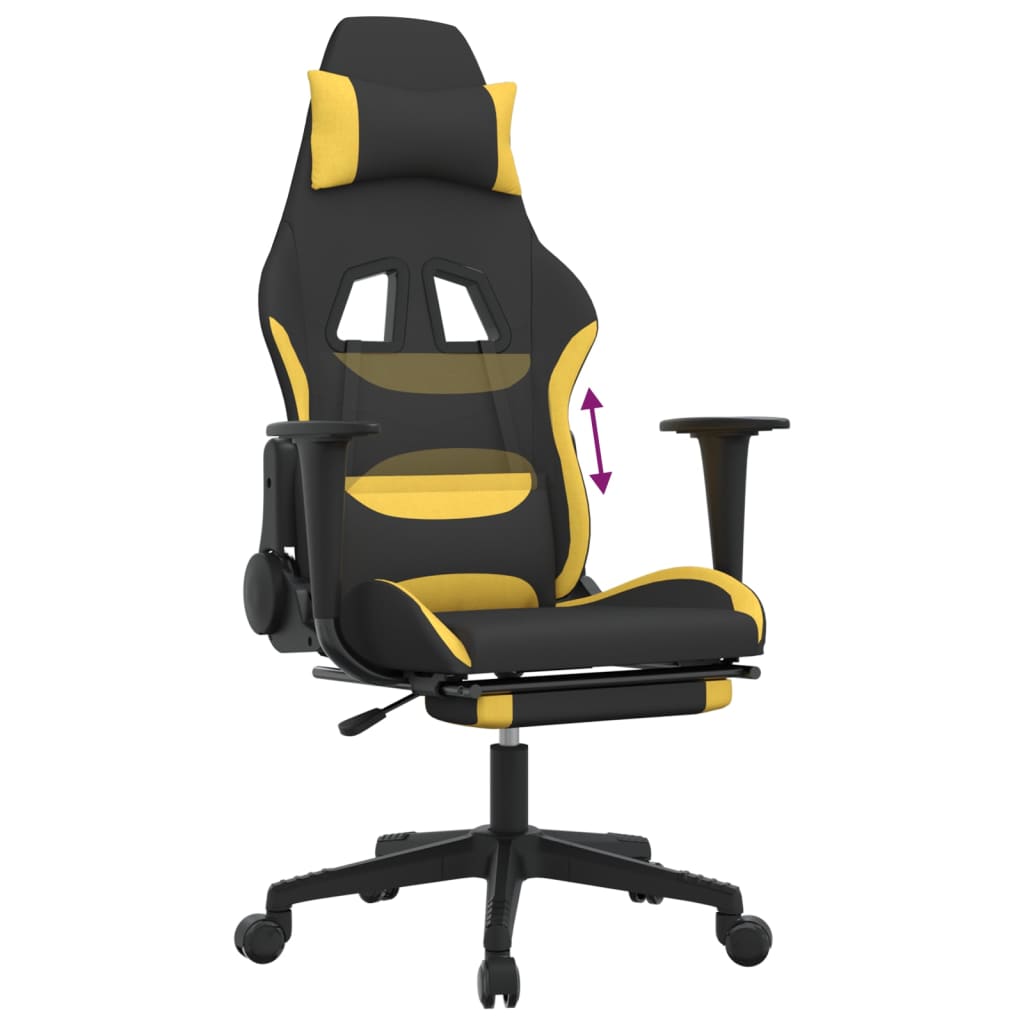 Gaming-Stuhl mit Fußstütze Schwarz und Gelb Stoff | Stepinfit
