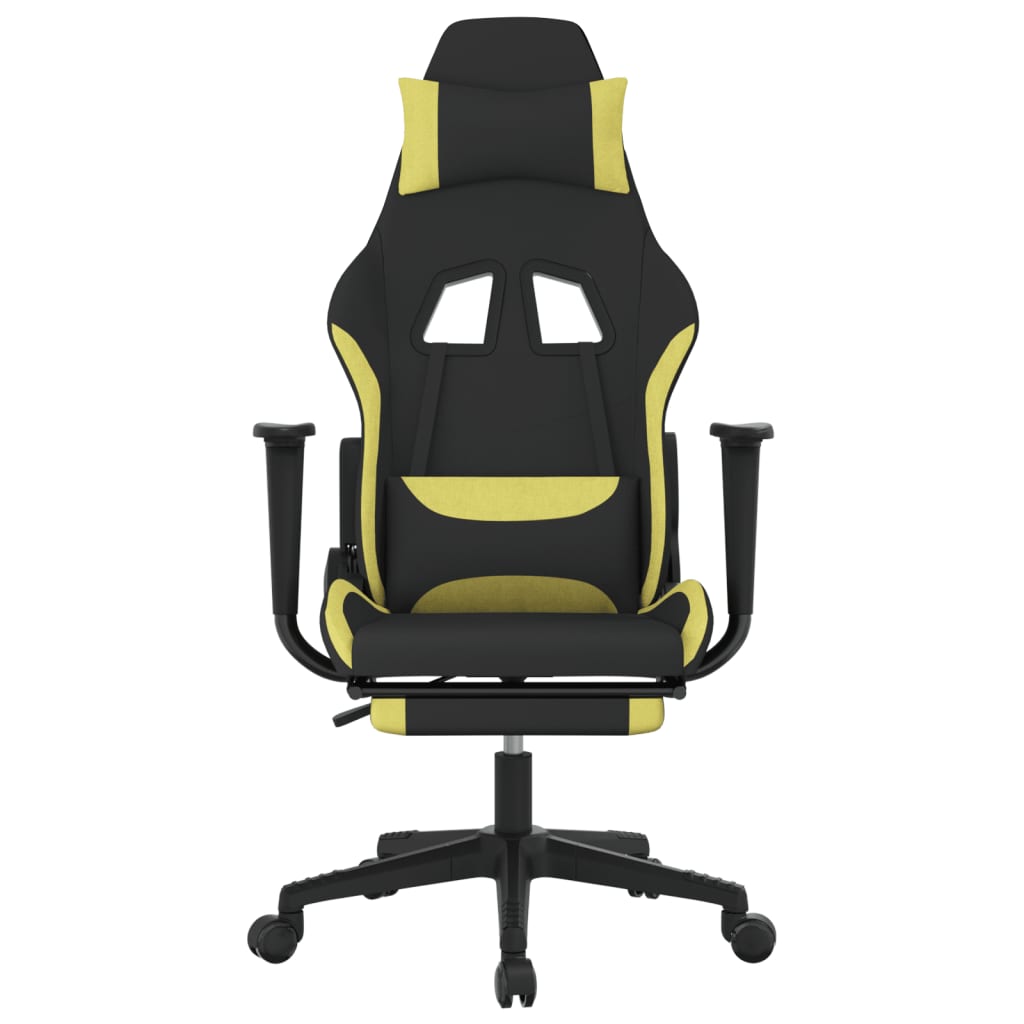 Gaming-Stuhl mit Fußstütze Schwarz und Hellgrün Stoff | Stepinfit.de