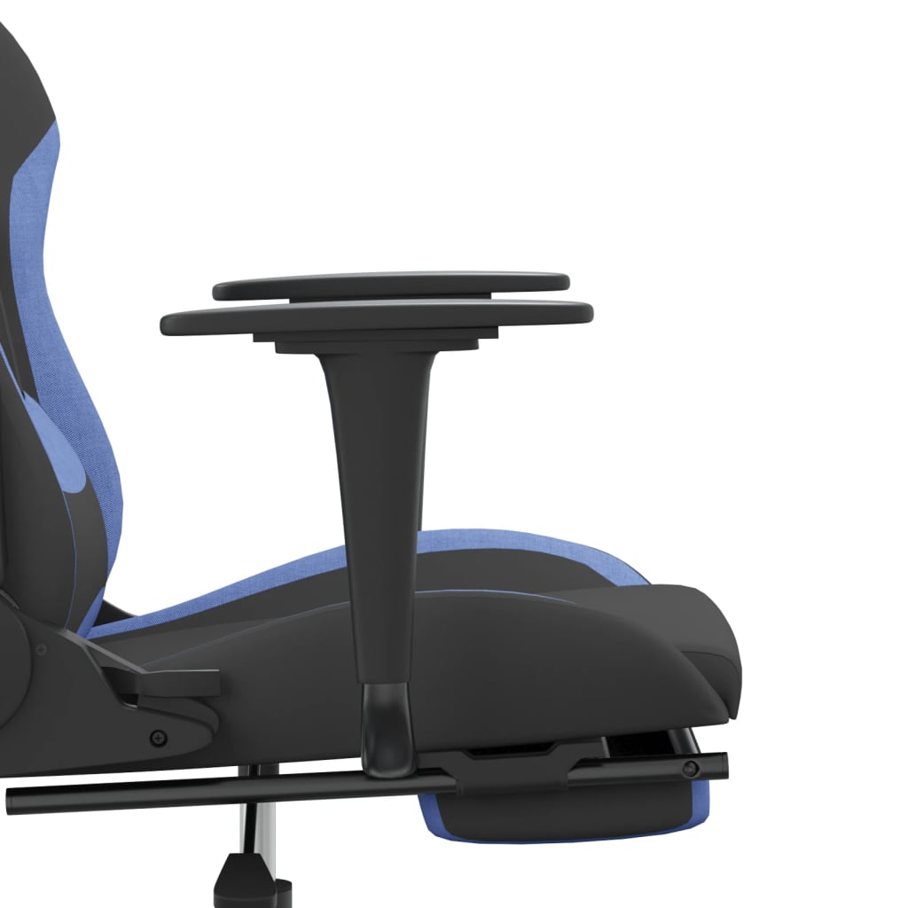 Gaming-Stuhl mit Fußstütze Schwarz und Blau Stoff | Stepinfit.de