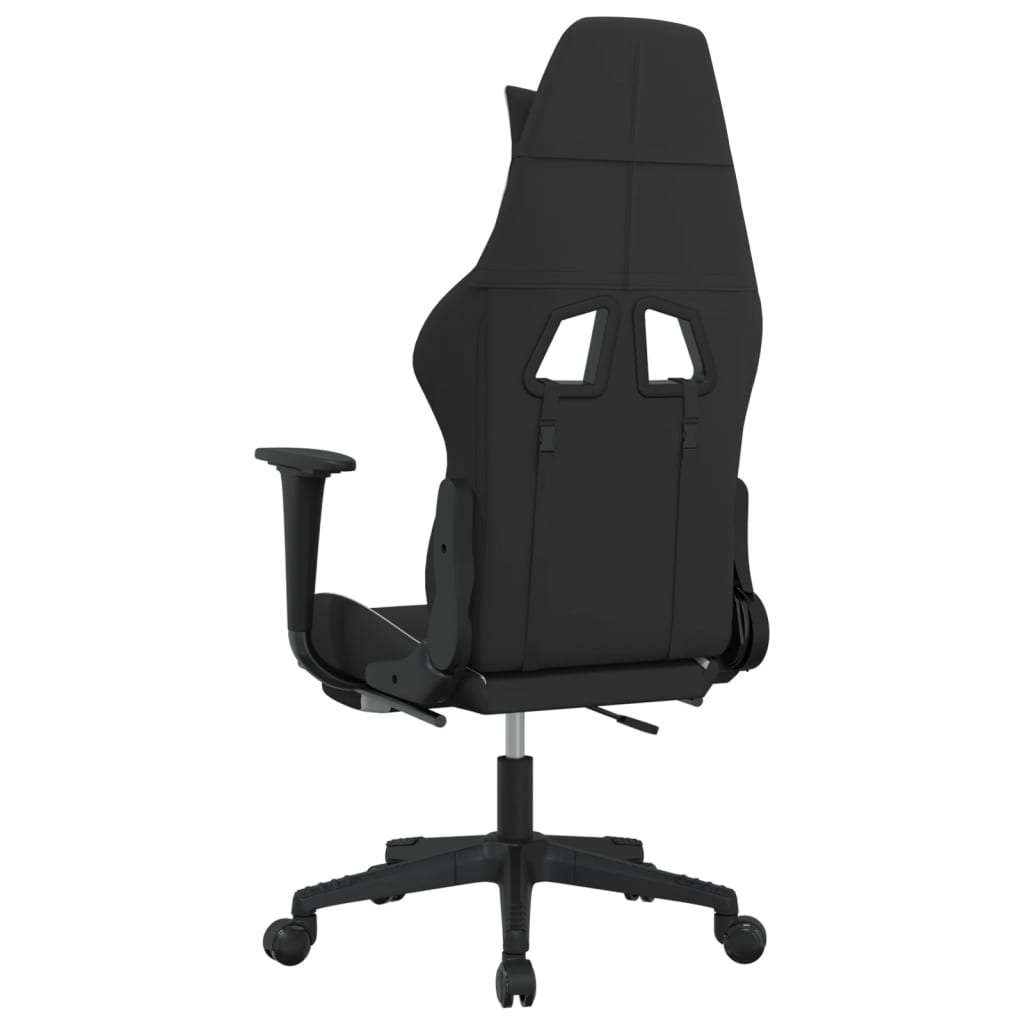 Gaming-Stuhl mit Fußstütze Schwarz und Weiß Stoff | Stepinfit.de