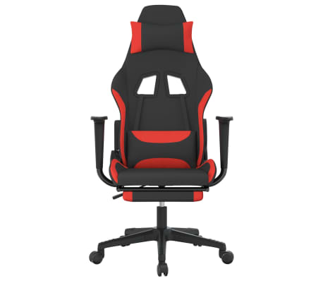 vidaXL Gamestoel met voetensteun stof zwart en rood