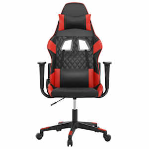 vidaXL Καρέκλα Gaming Μασάζ Μαύρο/Κόκκινο από Συνθετικό Δέρμα
