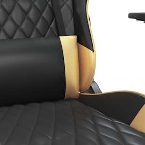 Herní židle černá a zlatá umělá kůže - obrázek 8