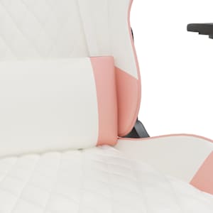 Herní židle s podnožkou bílá a růžová umělá kůže - obrázek 9