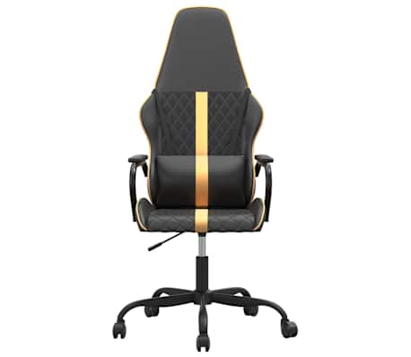vidaXL Chaise de jeu Noir et dor&eacute; Similicuir