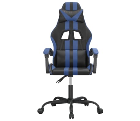 vidaXL Chaise de jeu Noir et bleu Similicuir