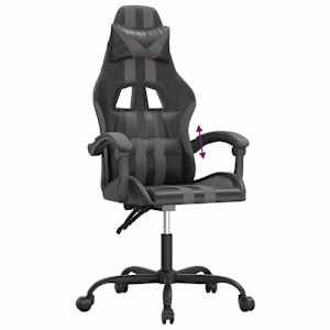 Herní židle černá a šedá umělá kůže - obrázek 7