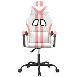 vidaXL Chaise de jeu Blanc et rose Similicuir