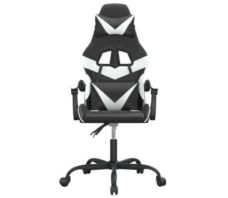 vidaXL Silla gaming cuero sintético negro y blanco