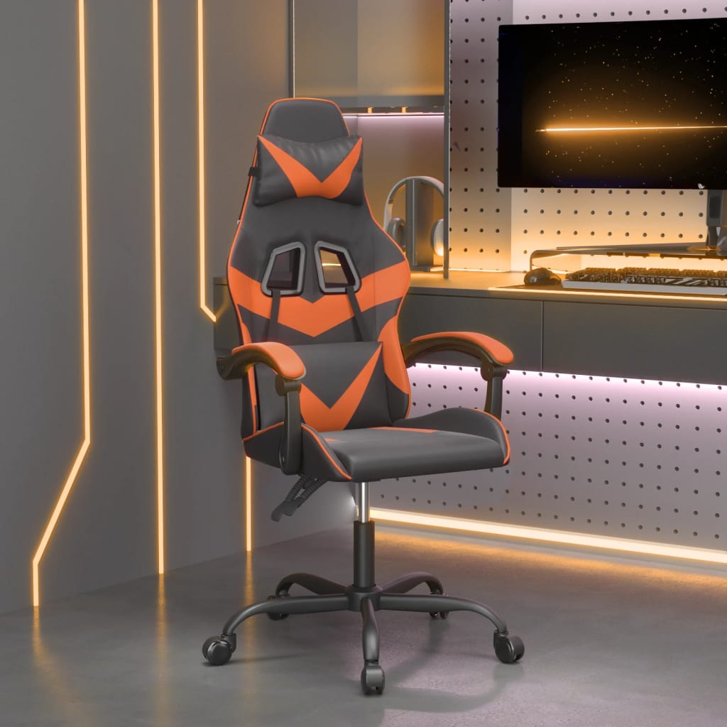 Petrashop  Herní židle černá a oranžová umělá kůže