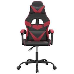 vidaXL Chaise de jeu Noir et rouge bordeaux Similicuir