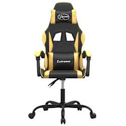 vidaXL Chaise de jeu Noir et dor&eacute; Similicuir