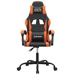 vidaXL Chaise de jeu Noir et orange Similicuir