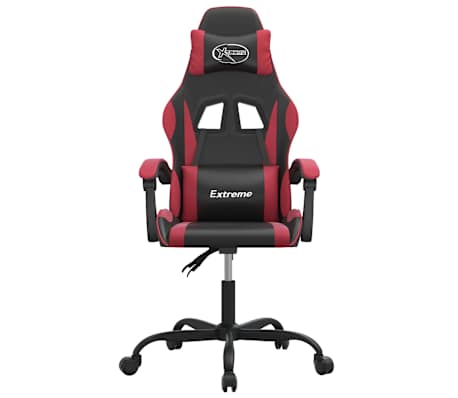 vidaXL Chaise de jeu Noir et rouge bordeaux Similicuir