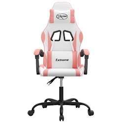 vidaXL Chaise de jeu Blanc et rose Similicuir
