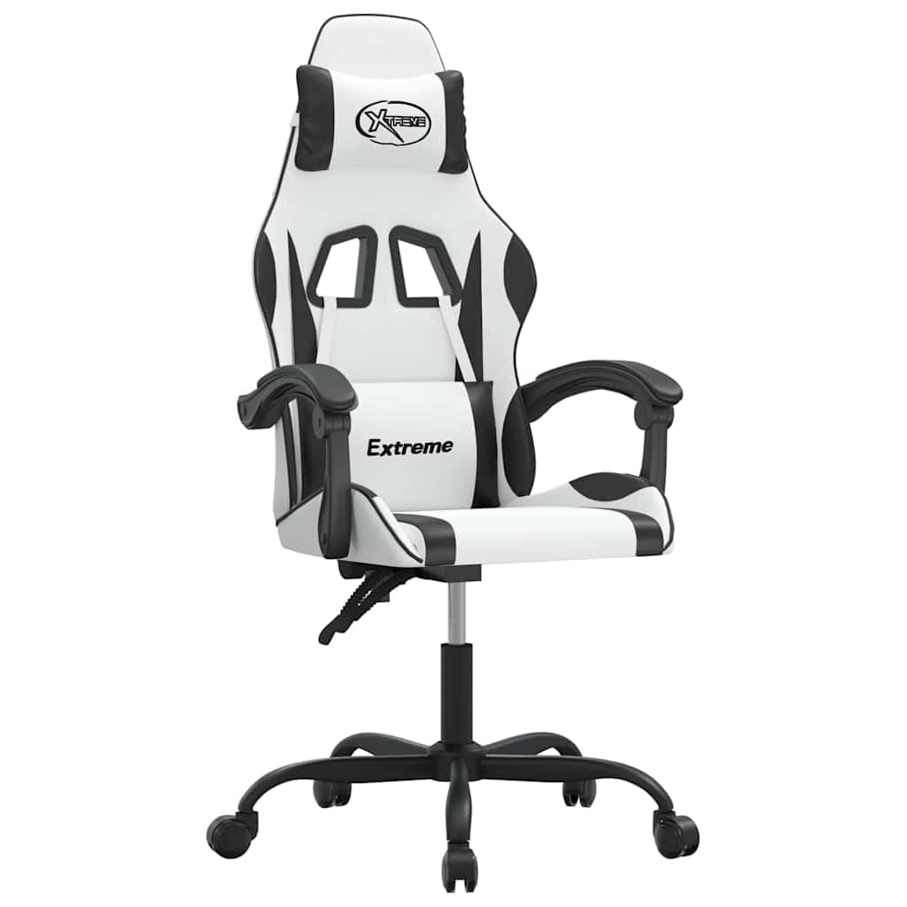 vidaXL Herní židle bílá a černá umělá kůže