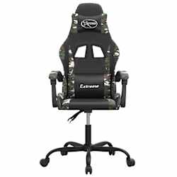 vidaXL Chaise de jeu Noir et camouflage Similicuir