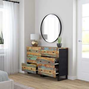 vidaXL Sideboard Set of 2 Multicolor: Blue, Green, Orange