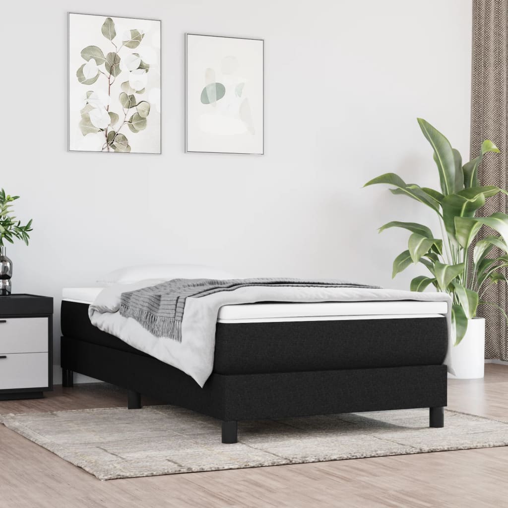 vidaXL Cadru de pat continental, negru, 80×200 cm, material textil