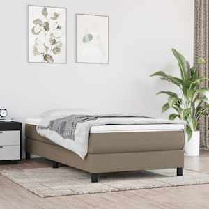 Rám postele s boxspringem taupe 90x190 cm textil - obrázek 1