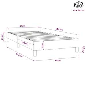 Rám postele s boxspringem černá 90x200 cm textil - obrázek 9