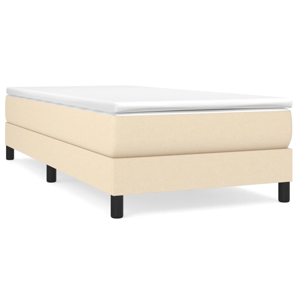 vidaXL Boxspringframe stof crèmekleurig 90x200 cm