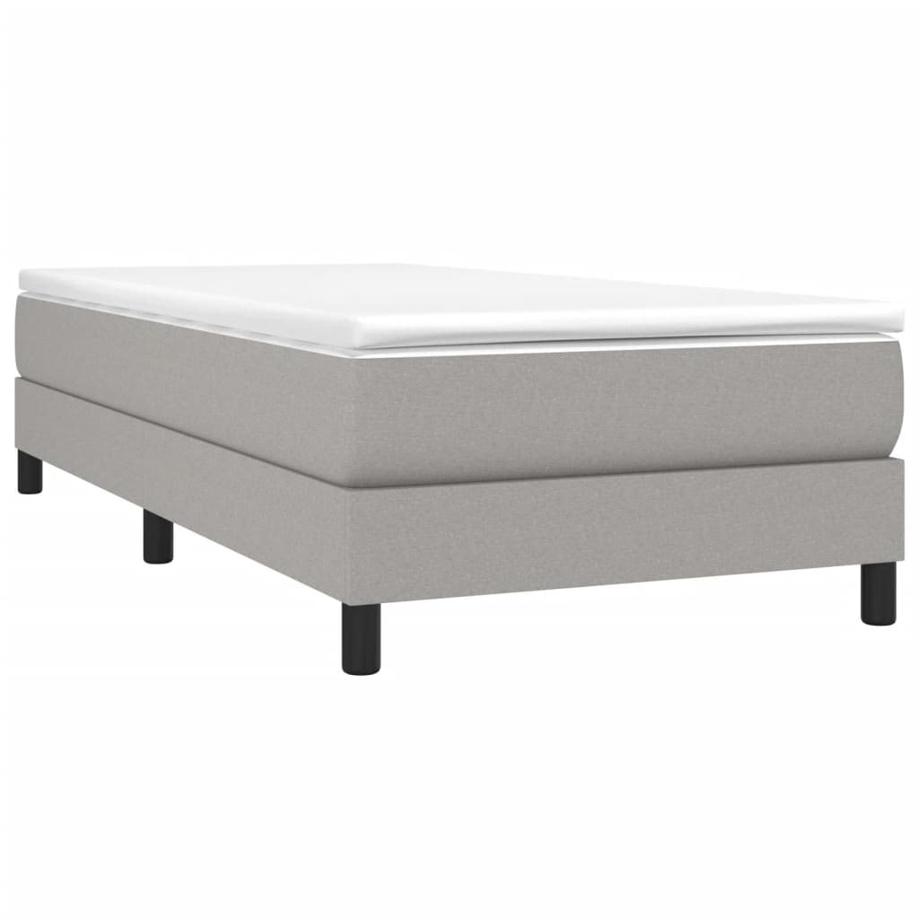 vidaXL Bedframe zonder matras 100x200 cm stof lichtgrijs afbeelding
