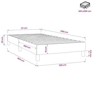 Rám postele s boxspringem zelený 100x200 cm textil - obrázek 11
